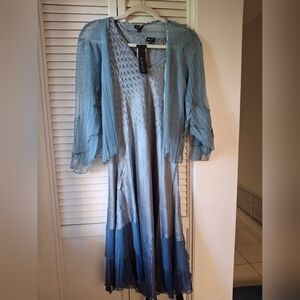 Komarov Sky and Navy Blue Maxi Dress